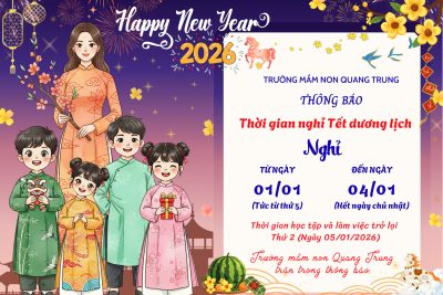 Lịch thông báo nghỉ tết dương lịch Bính Ngọ 2026
